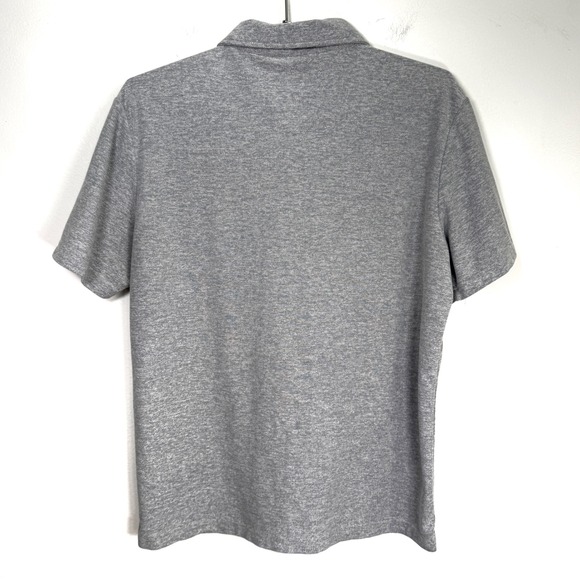 Vuori Ace Gray Heathered Knit Short Sleeve Pocket Polo Shirt - Picture 4 of 5